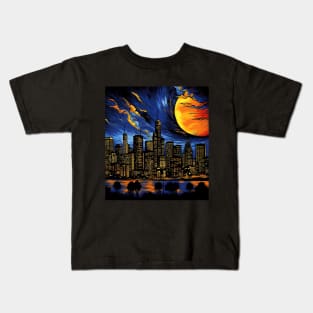 Los Angeles Skyline City of Angels LA in a Vibrant Light Kids T-Shirt